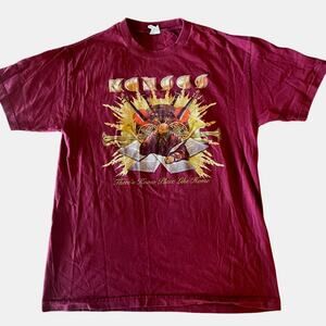 Alstyle vintage band tee shirt KANSAS LARGE burgundy printed front and back s/l